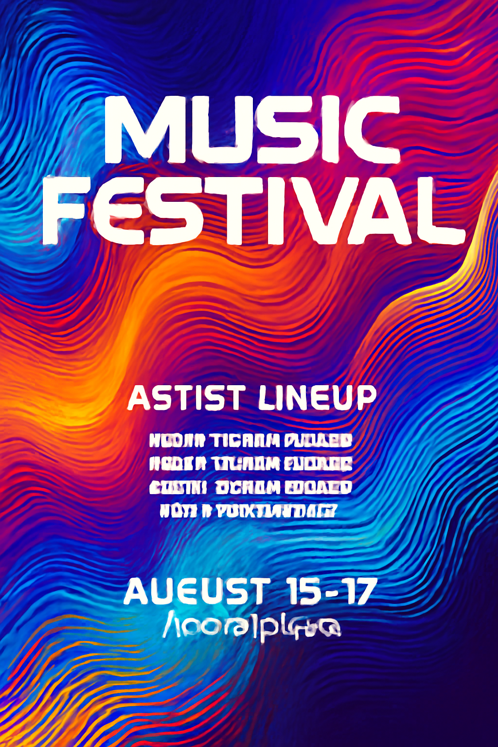 Vibrant poster for a summer music festival.